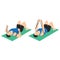 Man doing banded lying chest press from floor with yoga fitness mat