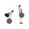 Man doing Barbell deadlifts exercise. Flat vector