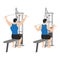 Man doing Behind the neck lat pulldown flat vector