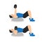 Man doing Bosu ball chest dumbbell press flat vector illustration