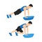 Man doing bosu ball mountain climber. Abdominals exercise