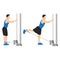 Man doing cable hip extensions flat vector