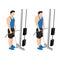 Man doing cable shrugs exercise flat vector