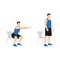 Man doing Chair squat exercise. Flat vector