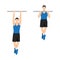 Man doing Chin up exercise. Flat vector illustration