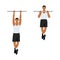 Man doing Chin up exercise. Flat vector illustration