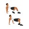 Man doing Crab walks exercise. Flat vector