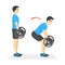 Man doing deadlift exercise with barbell. Athletic workout