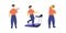 Man doing different sport exercises. Male training, workout concept. Flat vector illustration