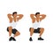 Man doing Duck walks. squat exercise. Flat vector