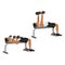 Man doing dumbbell flat bench press. vector