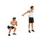 Man doing Explosive squat exercise. Flat vector