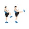 Man doing Front kick exercise. Flat vector illustration