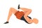 Man Doing Glute Exercise with Hip Raise, Side View of Male Athlete Doing Sports for Fit Body, Buttock Workout Vector