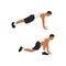 Man doing Groiners exercise. Flat vector
