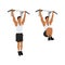 Man doing hanging knee leg raises. Abdominals exercise.