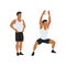 Man doing Jumping plyo jacks. star jumps exercise