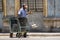 Man doing labour work in the streets of Old Havana City