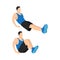 Man doing leg pull in knee up. flat vector illustration isolated