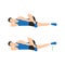 Man doing Lying Crossover Leg Lift Exercise in 2 steps.