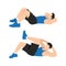 Man doing modified crunches. Abdominals exercise