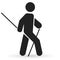 Man doing nordic walking icon vector