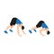 Man doing Pike push up exercise. Flat vector