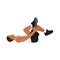 Man doing Piriformis stretch exercise. Flat vector