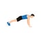 Man doing plank. abdominals exercise flat vector