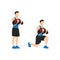 Man doing powerbag or sandbag walking lunges flat vector