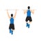 Man doing pull ups exercise. Flat vector