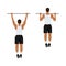 Man doing pull ups exercise. Flat vector