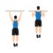 Man doing pull ups exercise. Flat vector illustration