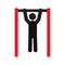 Man doing pull ups silhouette icon