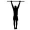 Man doing pull-ups silhouette on a white background