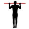 Man doing pull-ups silhouette on a white background