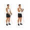 Man doing Rope bicep hammer curl. Flat vector