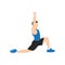 Man doing Samson stretch exercise. Flat vector