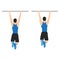 Man doing scapula pull or scap pulls or pull up exercise