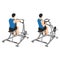 Man doing seated lever machine one arm row exercise