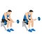 Man doing Seated palm down wrist curls exercise.