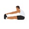 Man doing seated Toe Touch Stretch Exercise. Flat vector