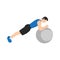 Man doing Swiss ball plank. abdominals exercise