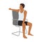 Man doing workout at office seated Chair spinal twist. ardha matsyendrasana exercise. Flat vector