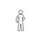 Man down, show icon. Element of man pointing finger thin line icon