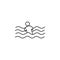 Man down in water accident icon