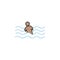 Man down in water accident icon