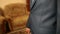 Man dressed businessman suit jacket buttons Video