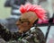 Man dressed in punk mask on Malanca Folk Festival