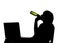 Man drinking bottle of beer silhouette at work